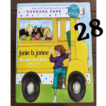 Load image into Gallery viewer, Junie B. Jones - Books in a Bus (28 books) by Barbara Park, Box with slight tear and dents, books no damage