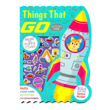 Load image into Gallery viewer, Activity Book with Puffy Stickers - THINGS THAT GO (softcover)