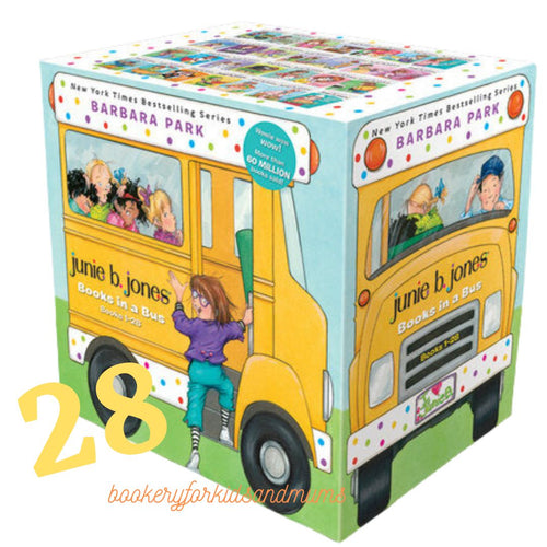 Junie B. Jones - Books in a Bus (28 books) by Barbara Park, Box with slight tear and dents, books no damage