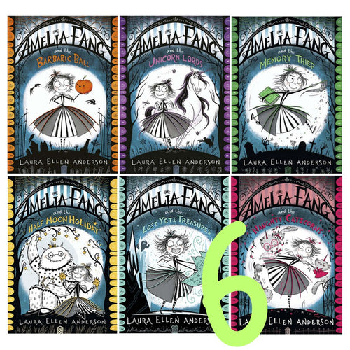 Amelia Fang Series by Laura Ellen Anderson (6 Books) Collection Set (brand new softcover, NO box, with slight dents on the book cover)