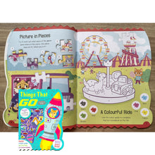 Load image into Gallery viewer, Activity Book with Puffy Stickers - THINGS THAT GO (softcover)