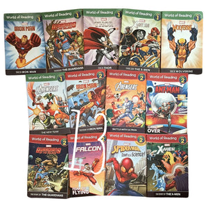 World of Reading (AVENGERS) --13 books - Level 1 and Level 2 (no box, softcover)