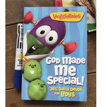 Load image into Gallery viewer, Veggietales GOD MADE ME SPECIAL (boys) 1 year devotional