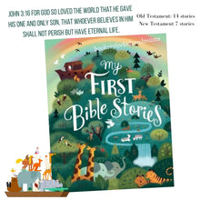 Load image into Gallery viewer, My First Bible Stories (green book, padded hardcover) (Total of 21 Old and New Testament Bible Stories in 1 book)