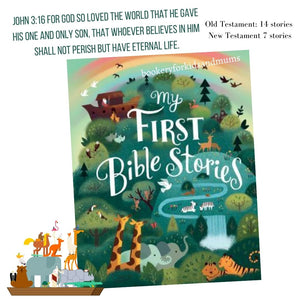 My First Bible Stories (green book, padded hardcover) (Total of 21 Old and New Testament Bible Stories in 1 book)