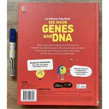 Load image into Gallery viewer, An Usborne Flap Book: See Inside Genes and DNA (brand new board book with flaps, with slight dents and folds on the book cover)