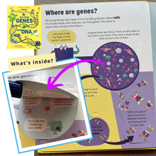 Load image into Gallery viewer, An Usborne Flap Book: See Inside Genes and DNA (brand new board book with flaps, with slight dents and folds on the book cover)