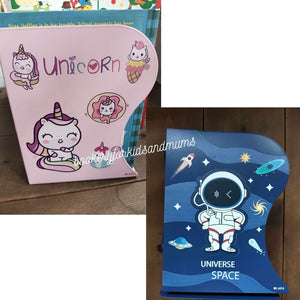 Foldable Metal Book Stand (Unicorn / Space)